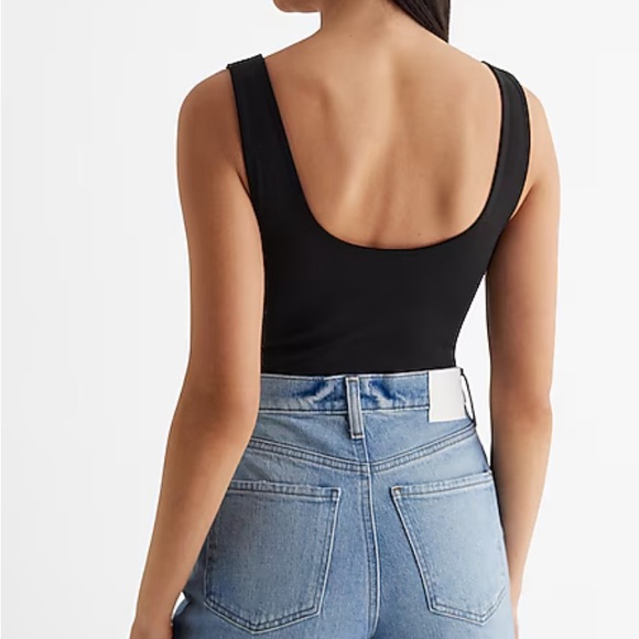 Express Ladies Black Body Contour High Compression Scoop Neck Bodysuit NWT XL - Picture 2 of 4